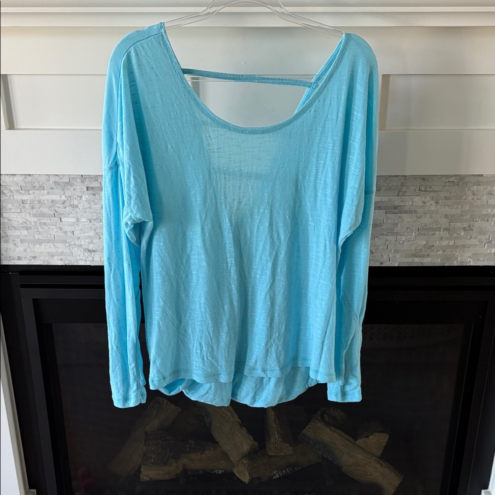 Zella Sky Blue Long Sleeve drop shoulder